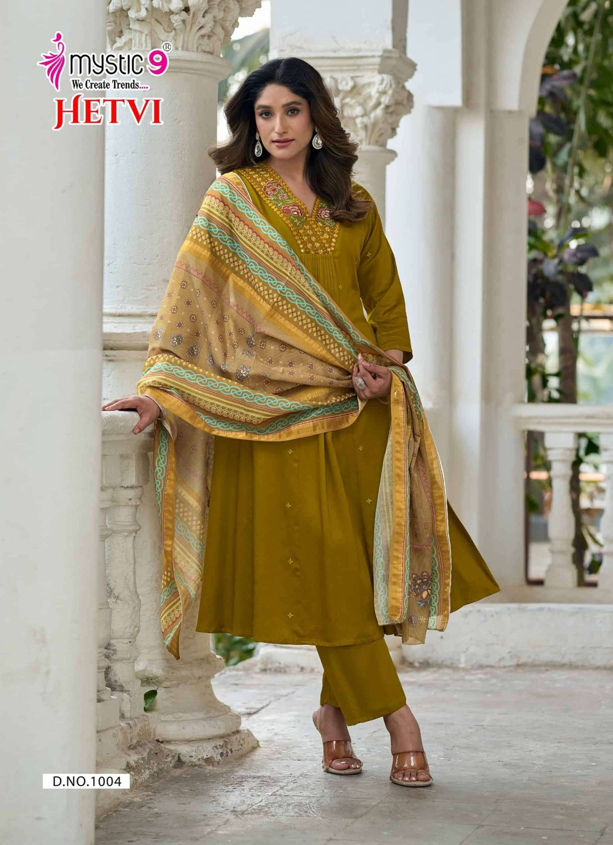 Mystic 9 Hetvi Vol 1 Gajji Silk Kurti Pant Dupatta Set - Amrah Wholesale