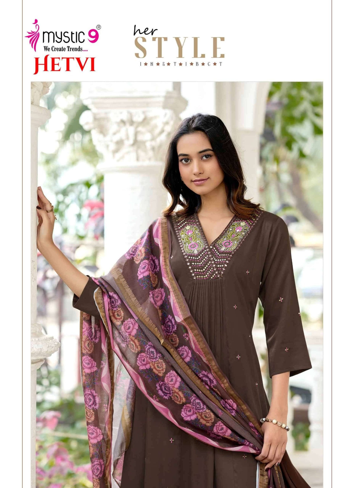 Mystic 9 Hetvi Vol 1 Gajji Silk Kurti Pant Dupatta Set - Amrah Wholesale