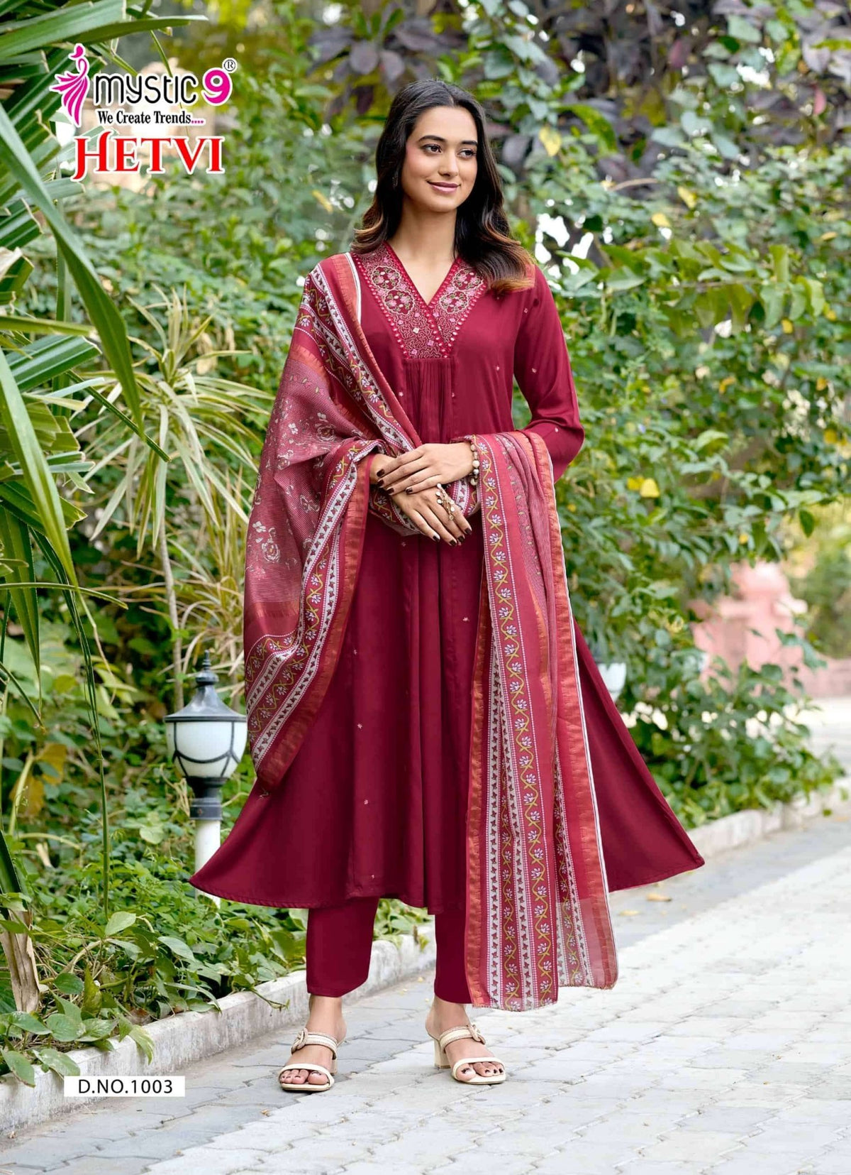 Mystic 9 Hetvi Vol 1 Gajji Silk Kurti Pant Dupatta Set - Amrah Wholesale