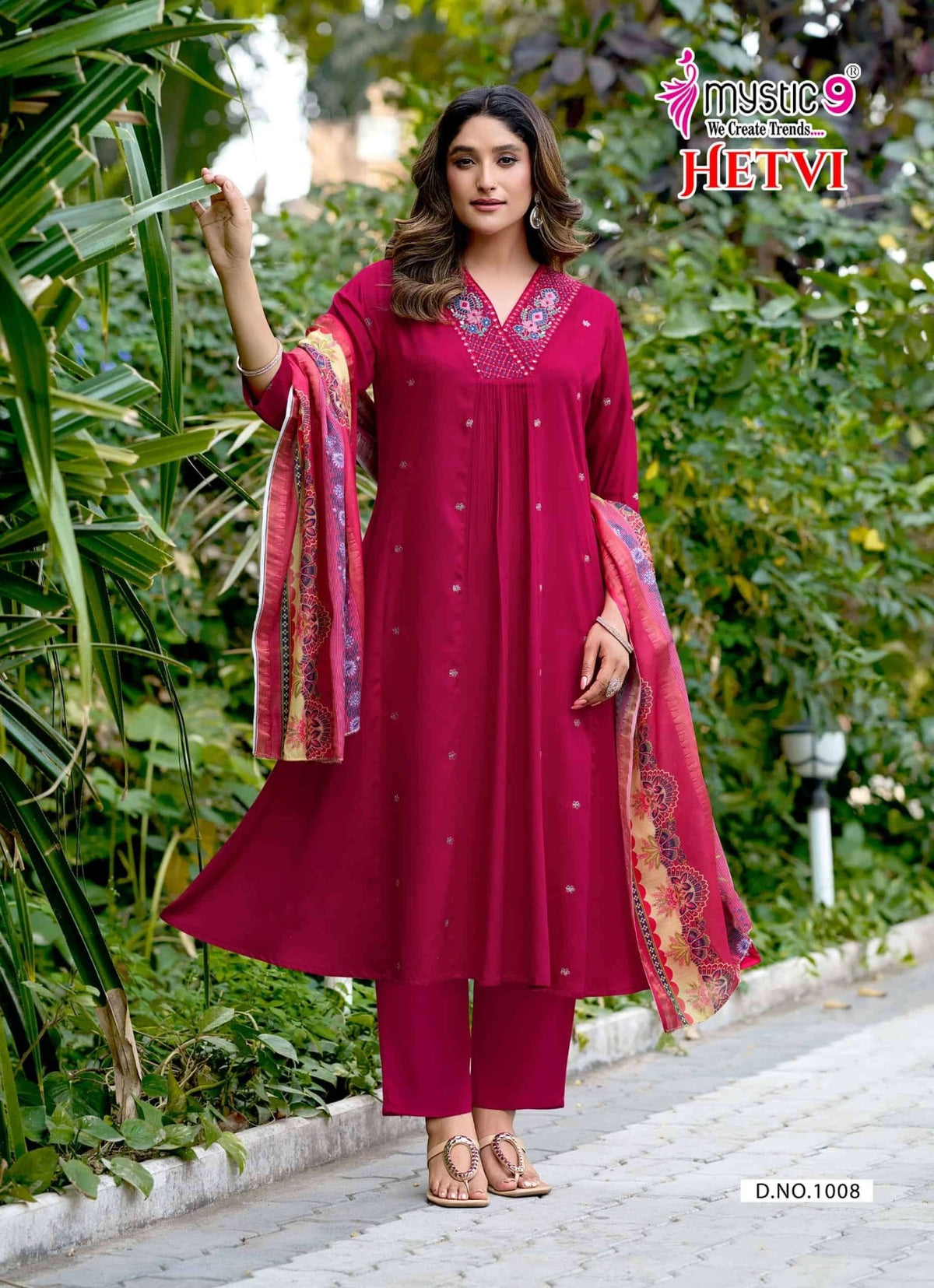 Mystic 9 Hetvi Vol 1 Gajji Silk Kurti Pant Dupatta Set - Amrah Wholesale