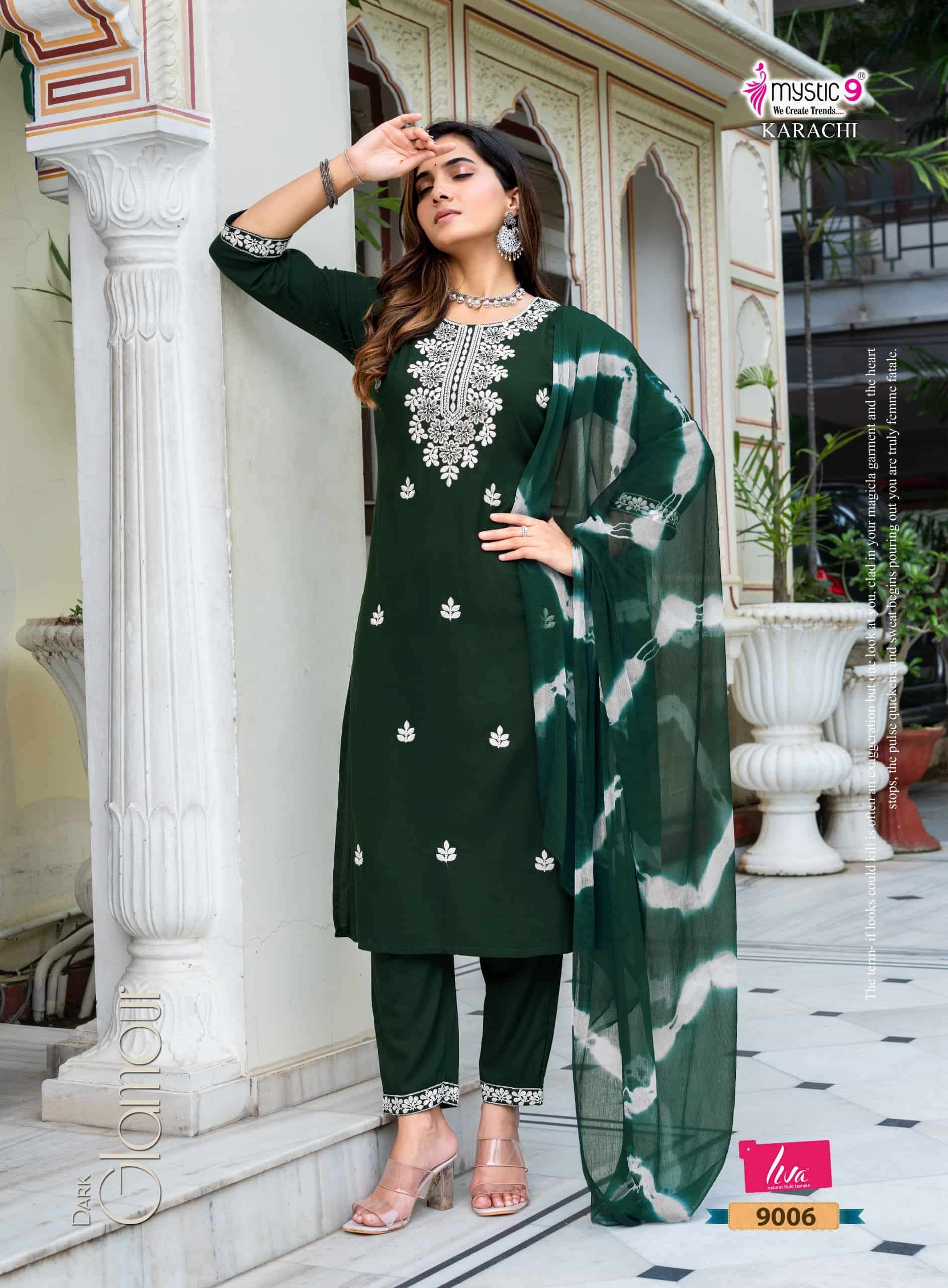 Mystic 9 Karachi Vol 9 Dresses Set Wholesale Catalogue - Amrah Wholesale