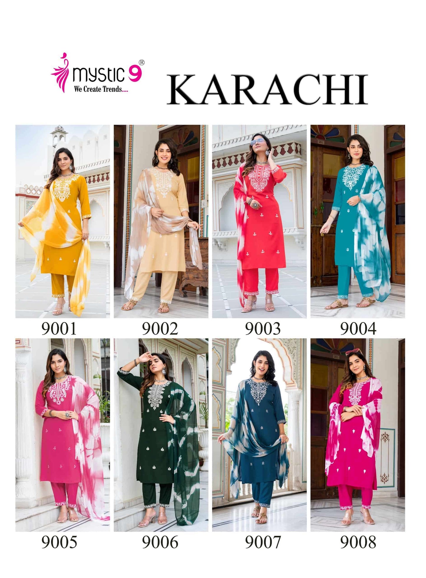 Mystic 9 Karachi Vol 9 Dresses Set Wholesale Catalogue - Amrah Wholesale