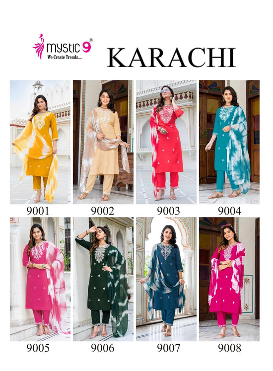 Mystic 9 Karachi Vol 9 Dresses Set Wholesale Catalogue - Amrah Wholesale