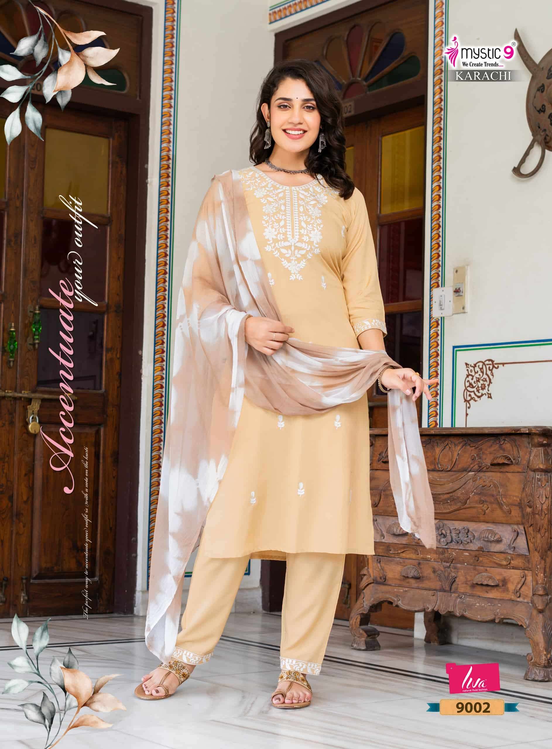 Mystic 9 Karachi Vol 9 Dresses Set Wholesale Catalogue - Amrah Wholesale