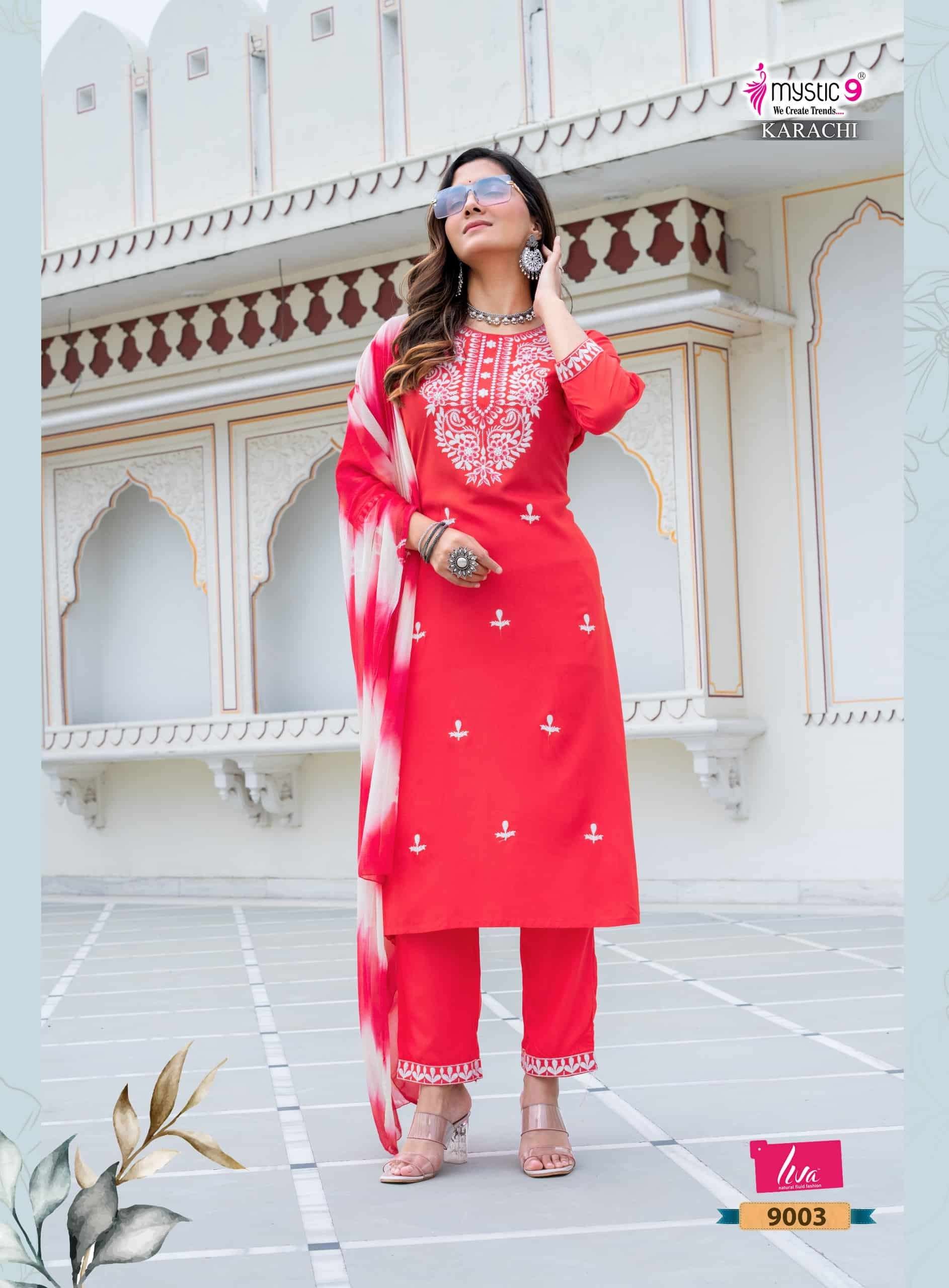Mystic 9 Karachi Vol 9 Dresses Set Wholesale Catalogue - Amrah Wholesale