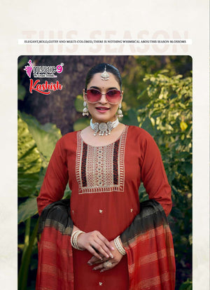 Mystic 9 Kashish Vol 2 Embroidered Kurti Pant Dupatta Set - Amrah Wholesale