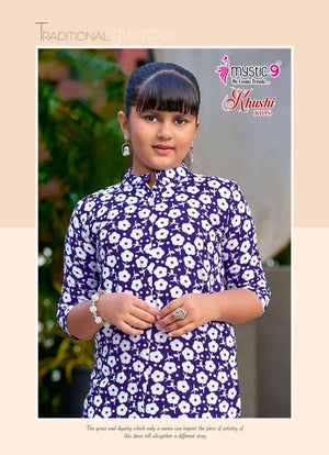 Mystic 9 Khushi Kids Vol 5 Heavy Viscose Printed Kids Wear Co Ord Set