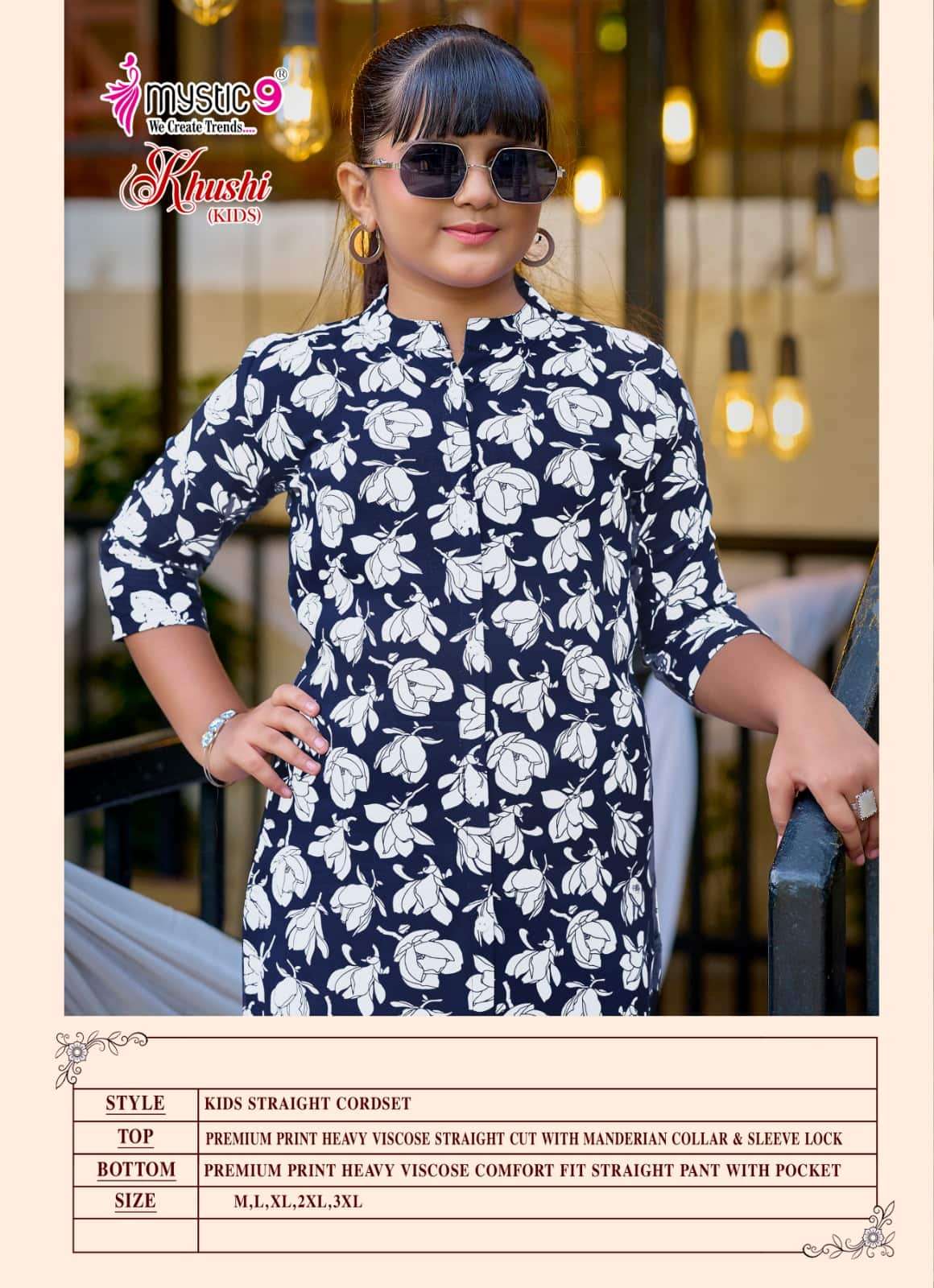 Mystic 9 Khushi Kids Vol 5 Heavy Viscose Printed Kids Wear Co Ord Set