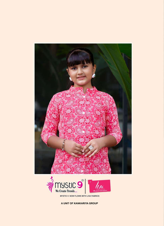 Mystic 9 Khushi Kids Vol 5 Heavy Viscose Printed Kids Wear Co Ord Set