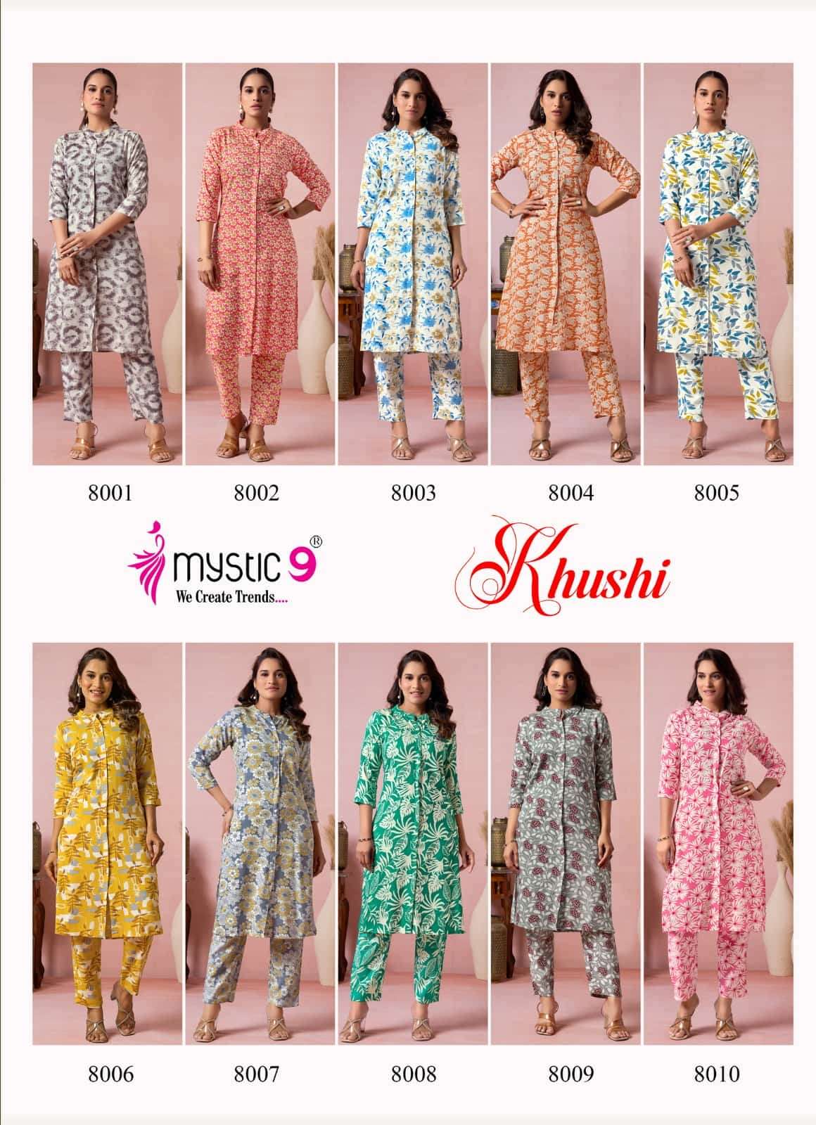 Mystic 9 Khushi Vol 8 Premium Viscose Co Ord Set