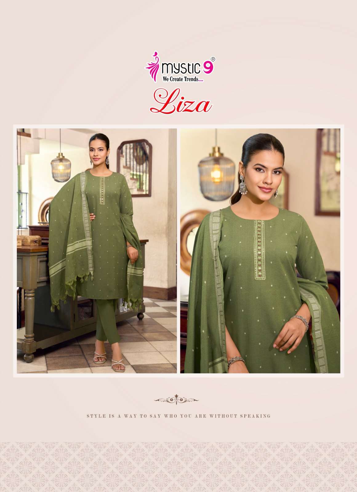 Mystic 9 Liza Vol 5 Handloom Cotton Kurti Pant Dupatta Set - Amrah Wholesale