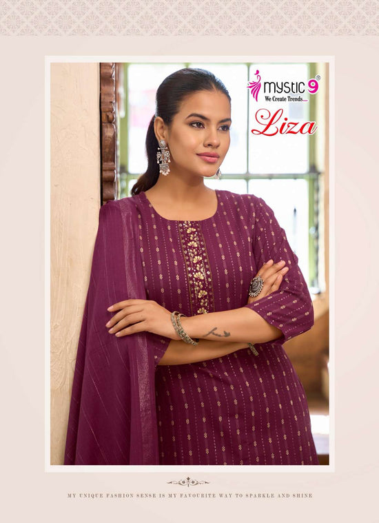 Mystic 9 Liza Vol 5 Handloom Cotton Kurti Pant Dupatta Set - Amrah Wholesale