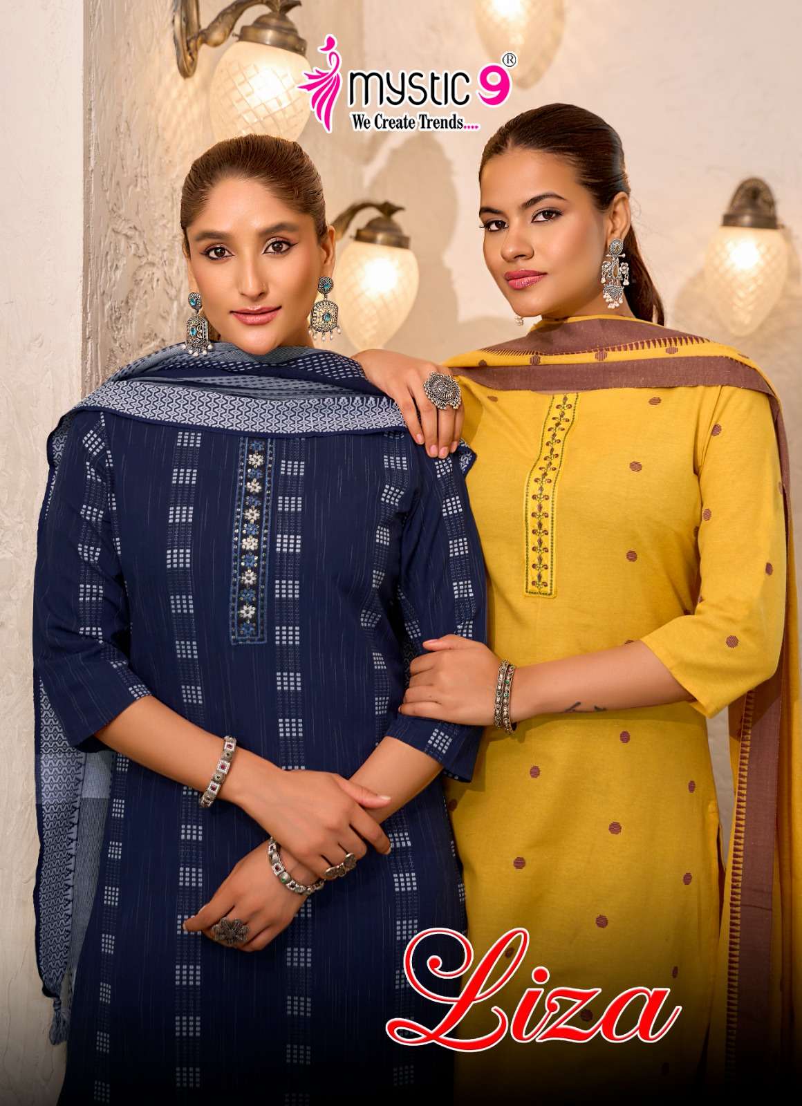 Mystic 9 Liza Vol 5 Handloom Cotton Kurti Pant Dupatta Set - Amrah Wholesale