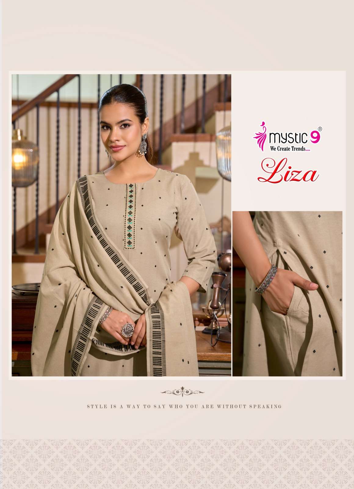 Mystic 9 Liza Vol 5 Handloom Cotton Kurti Pant Dupatta Set - Amrah Wholesale