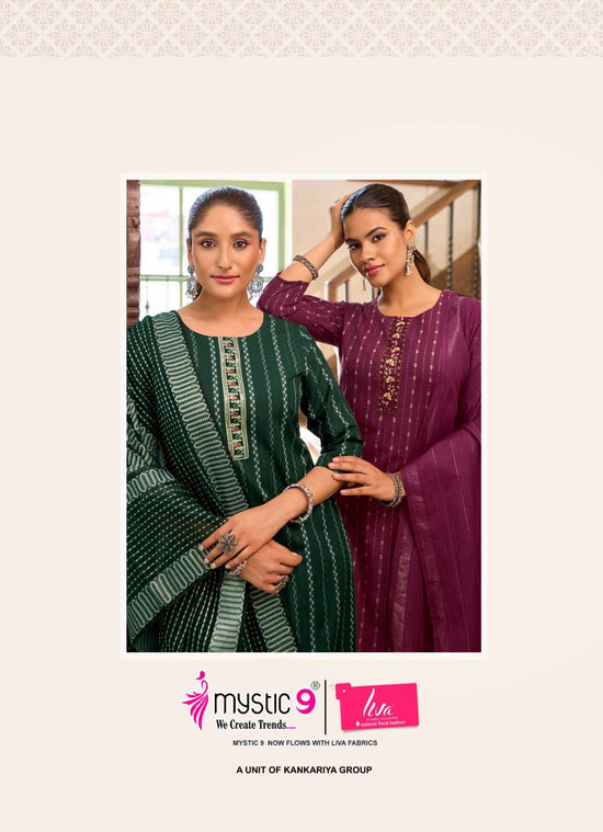 Mystic 9 Liza Vol 5 Handloom Cotton Kurti Pant Dupatta Set - Amrah Wholesale