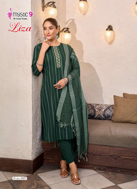 Mystic 9 Liza Vol 5 Handloom Cotton Kurti Pant Dupatta Set - Amrah Wholesale