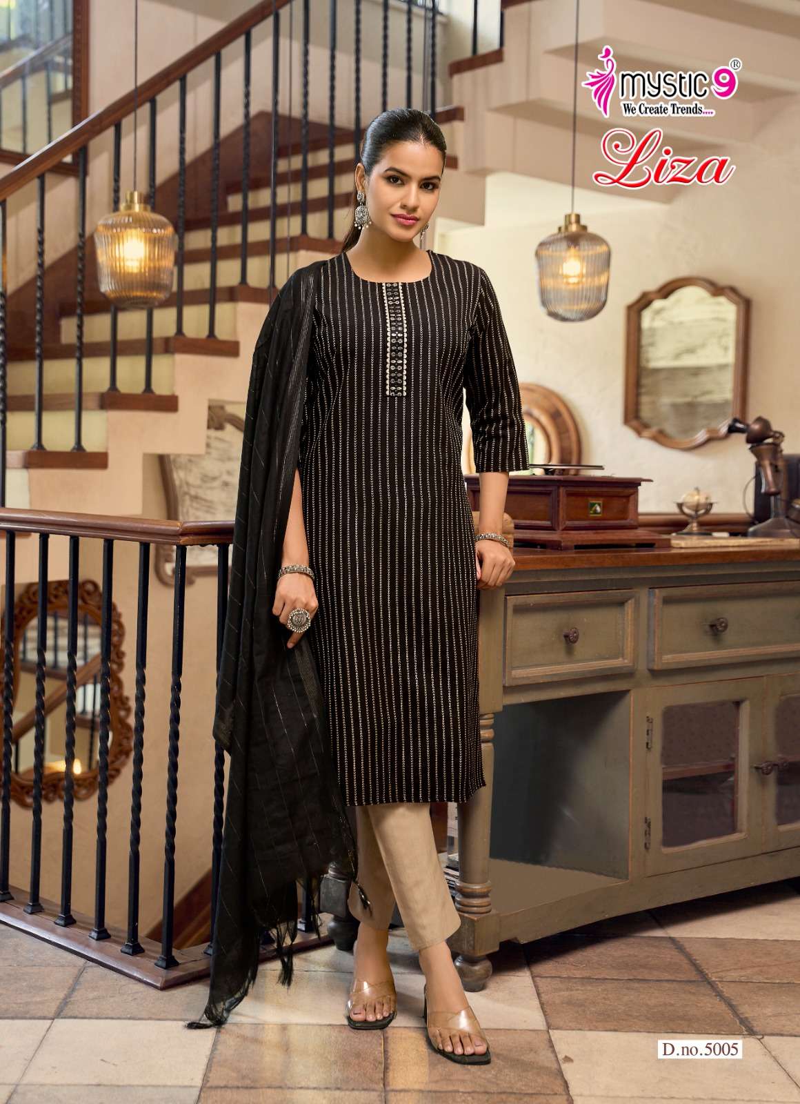 Mystic 9 Liza Vol 5 Handloom Cotton Kurti Pant Dupatta Set - Amrah Wholesale