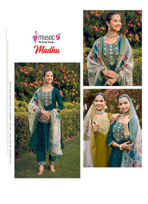 Mystic 9 Madhu Vol 1 Mul Chanderi Salwar Suit Set - Amrah Wholesale