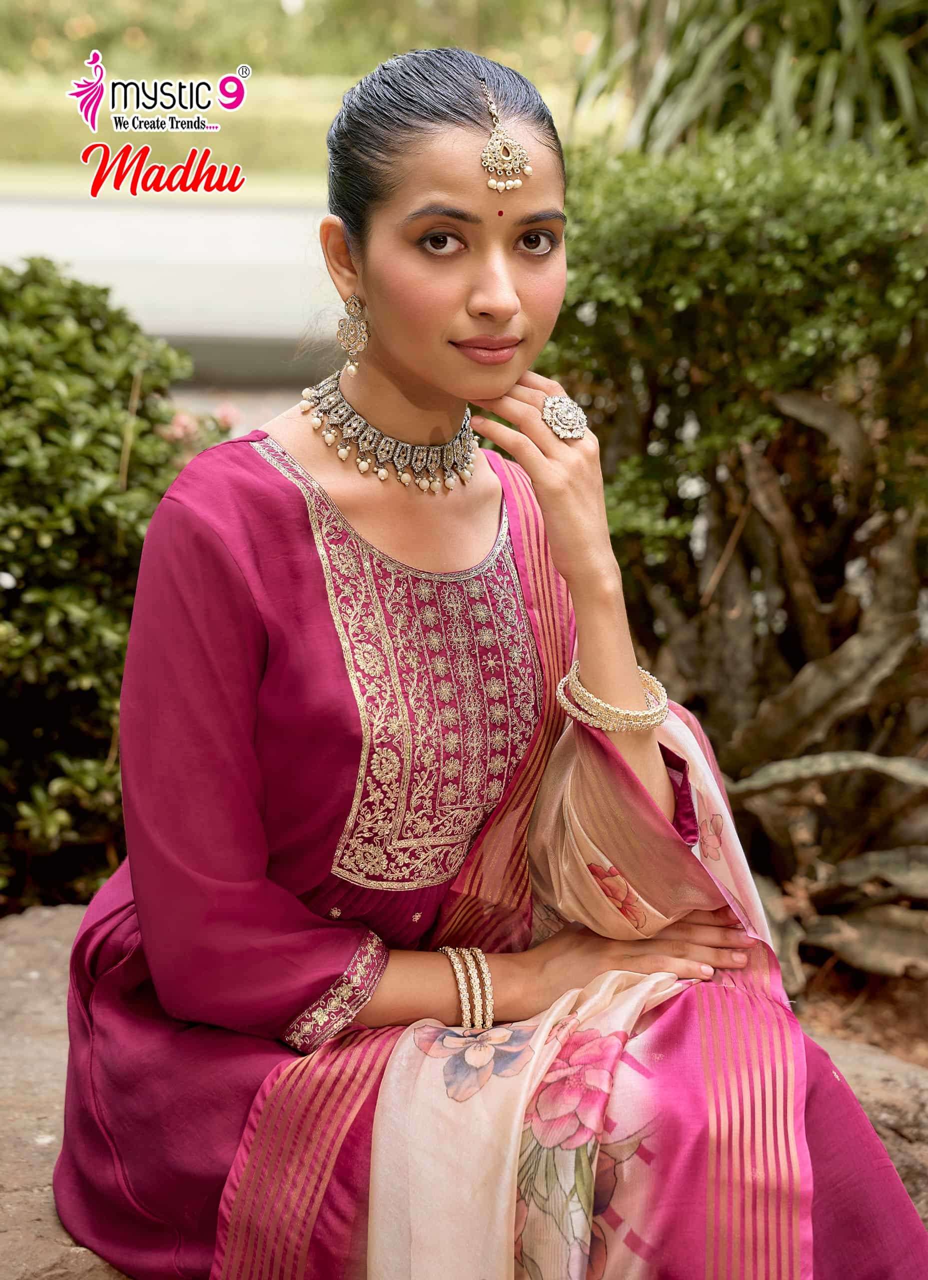 Mystic 9 Madhu Vol 1 Mul Chanderi Salwar Suit Set
