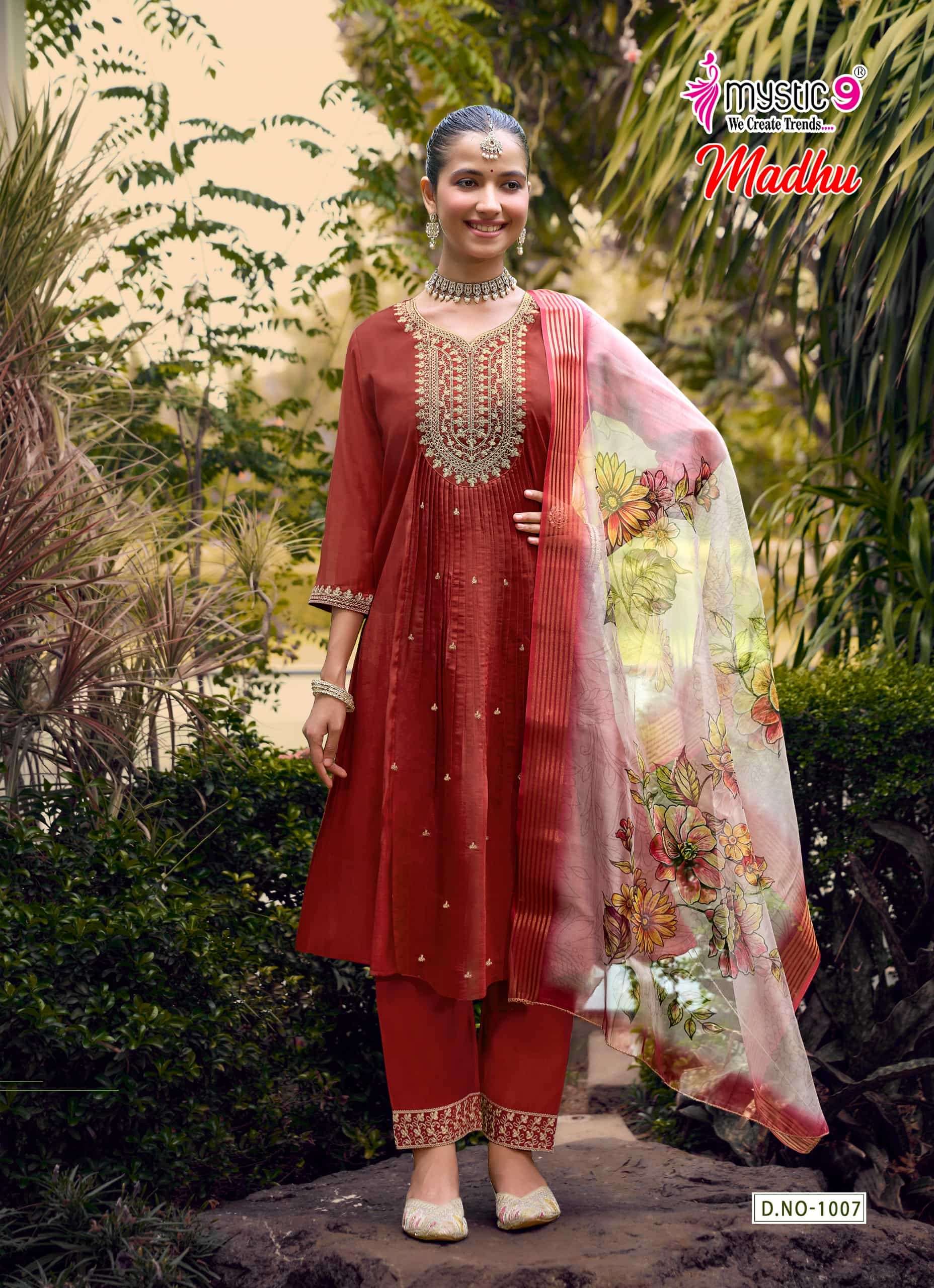 Mystic 9 Madhu Vol 1 Mul Chanderi Salwar Suit Set