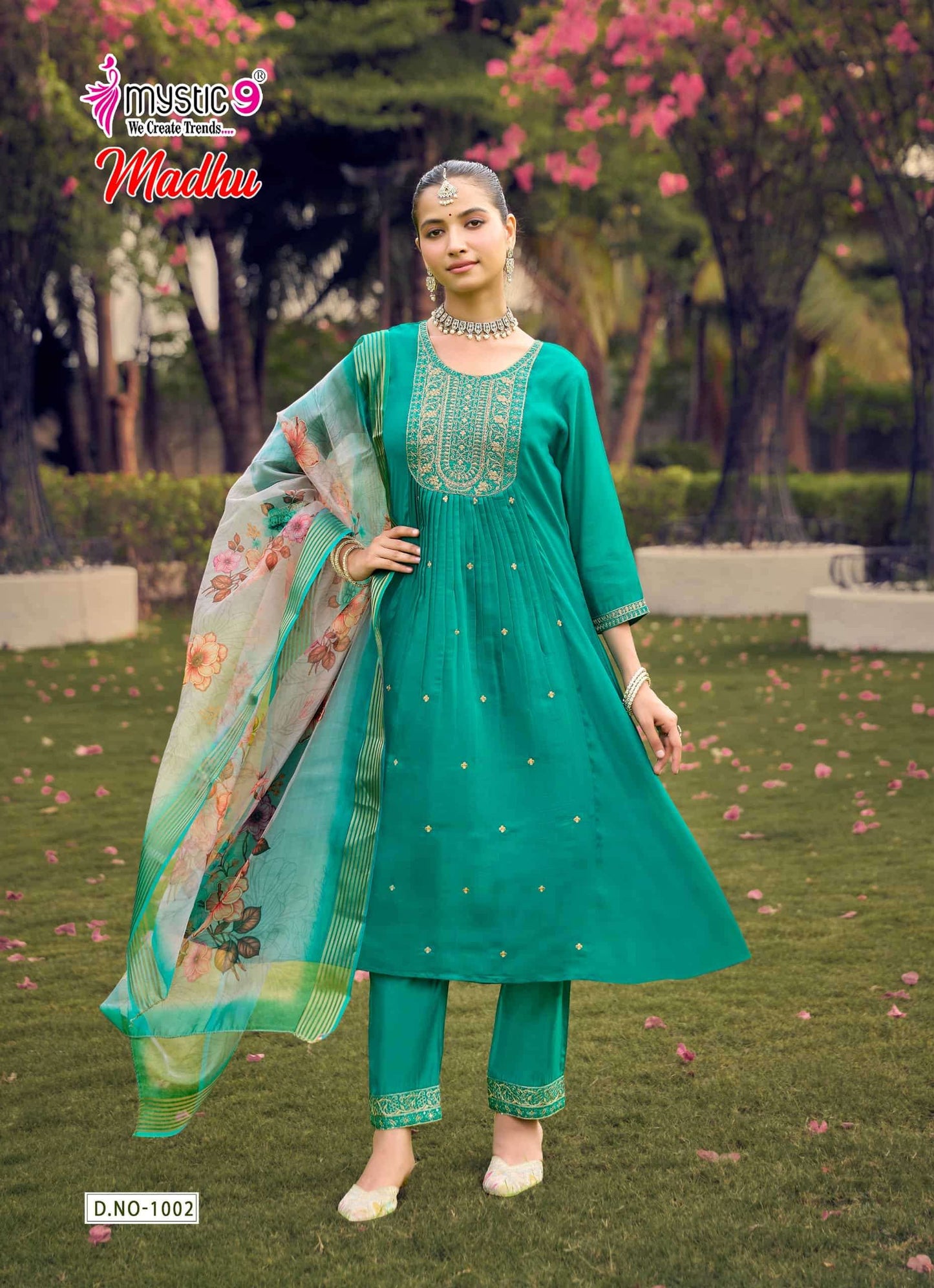 Mystic 9 Madhu Vol 1 Mul Chanderi Salwar Suit Set