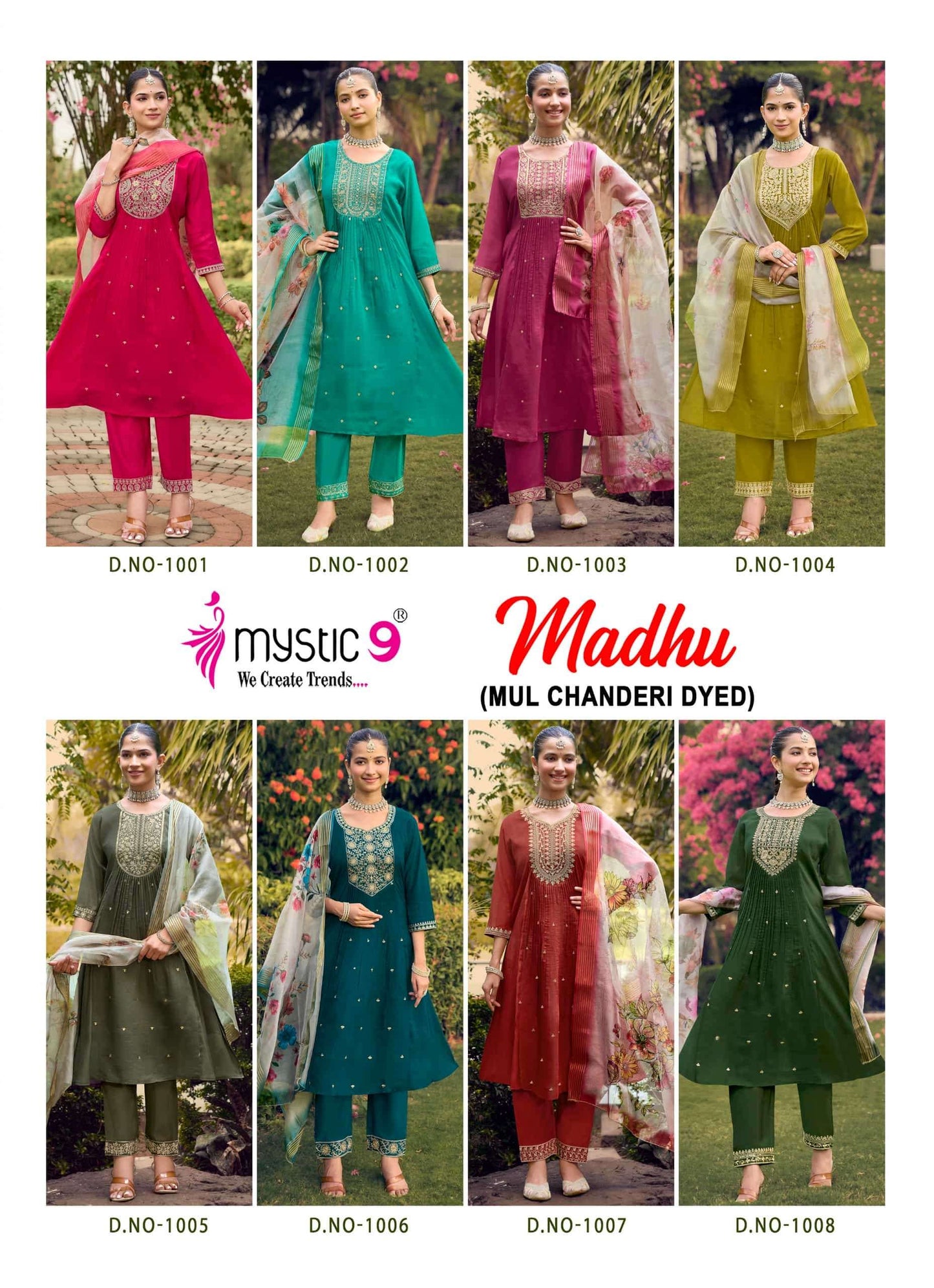 Mystic 9 Madhu Vol 1 Mul Chanderi Salwar Suit Set