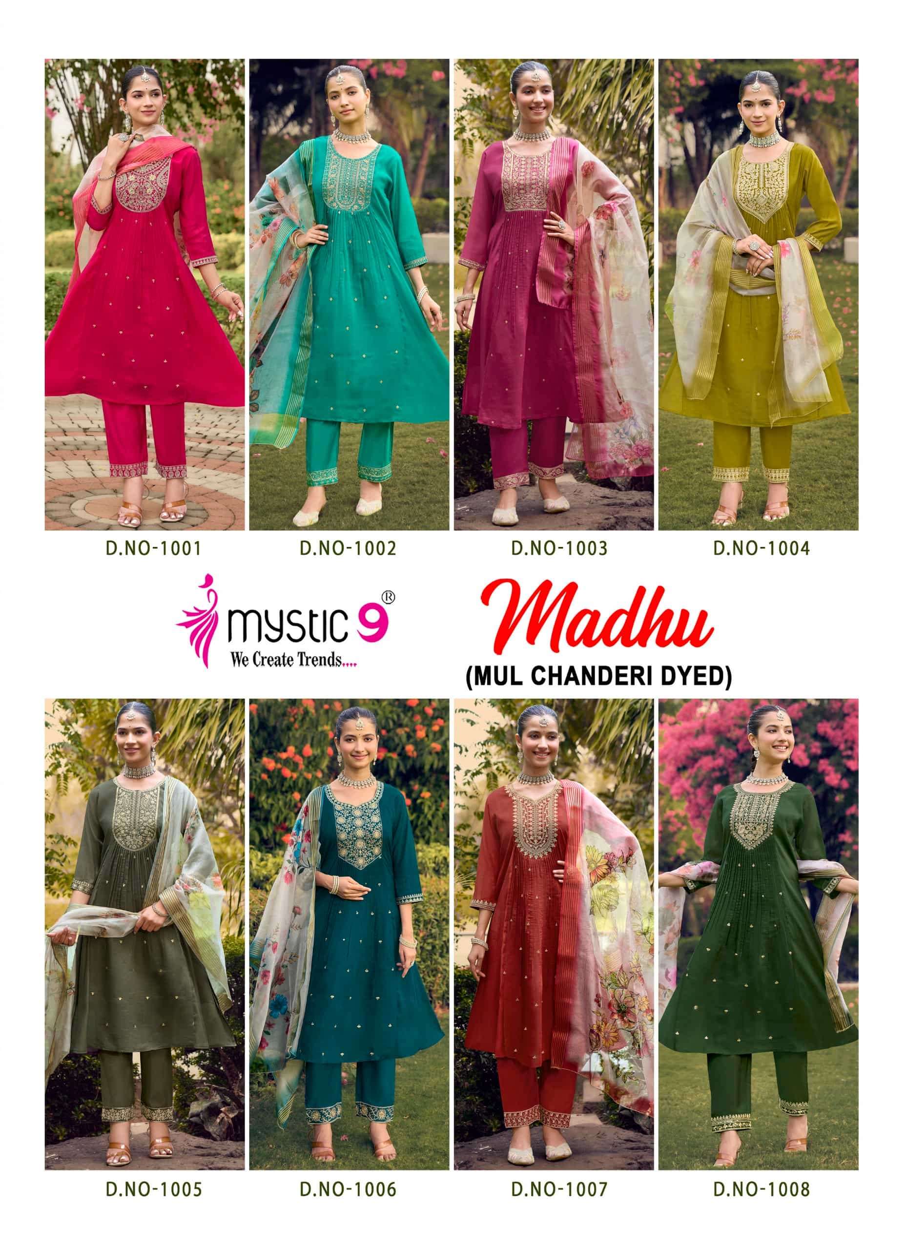 Mystic 9 Madhu Vol 1 Mul Chanderi Salwar Suit Set