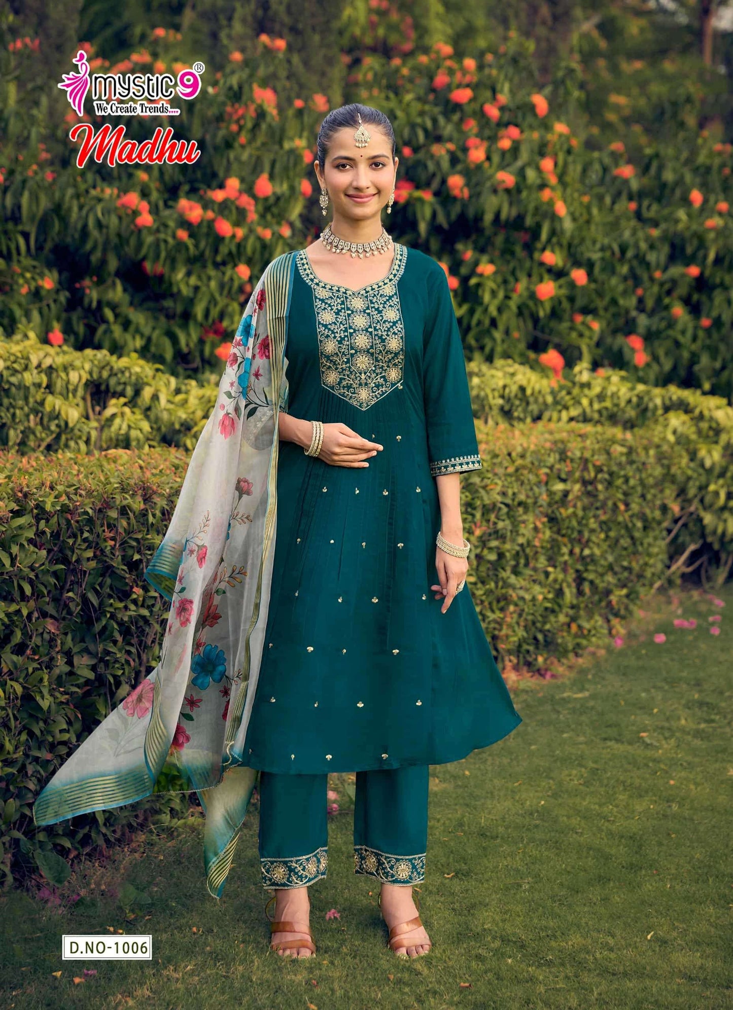 Mystic 9 Madhu Vol 1 Mul Chanderi Salwar Suit Set