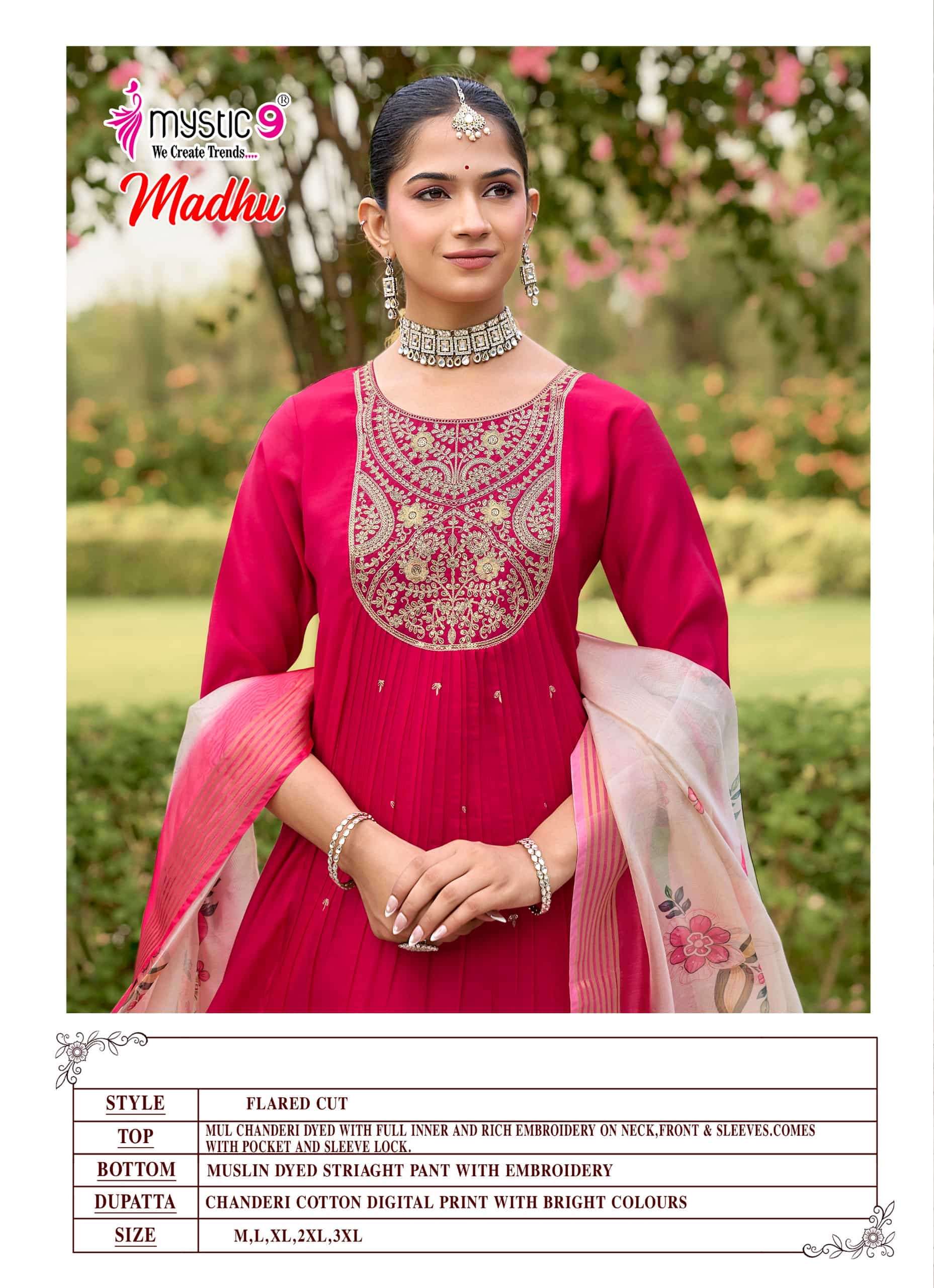 Mystic 9 Madhu Vol 1 Mul Chanderi Salwar Suit Set