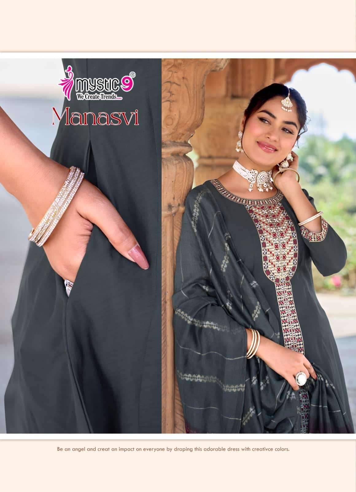 Mystic 9 Manasvi Vol 1 Kurti Set Wholesale Catalogue - Amrah Wholesale