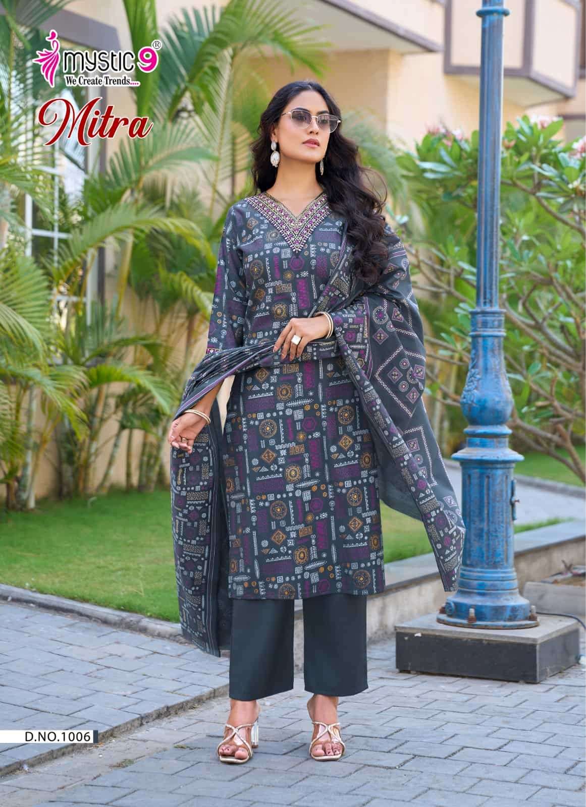 Mystic 9 Mitra Vol 1 Kurti Pant Dupatta Set Wholesale Surat India