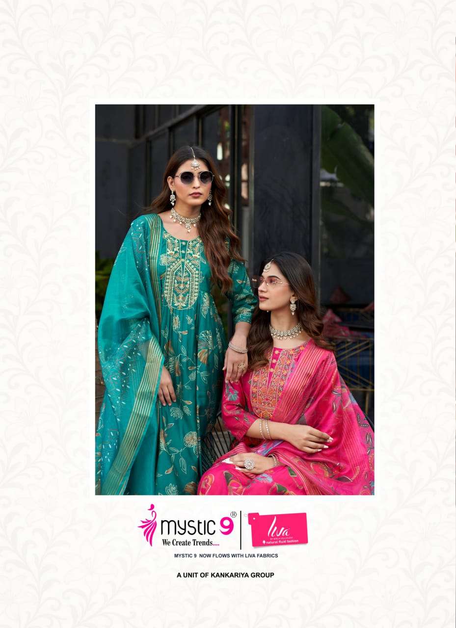 Mystic 9 Namita Vol 1 Muslin Foil Print Kurti Pant Dupatta Set