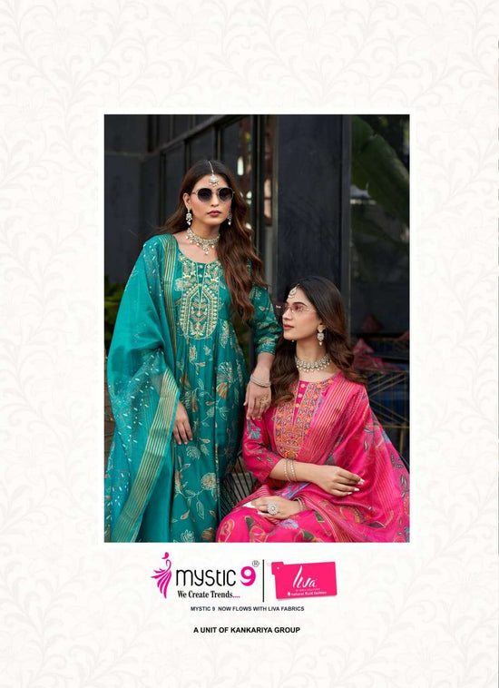 Mystic 9 Namita Vol 1 Muslin Foil Print Kurti Pant Dupatta Set