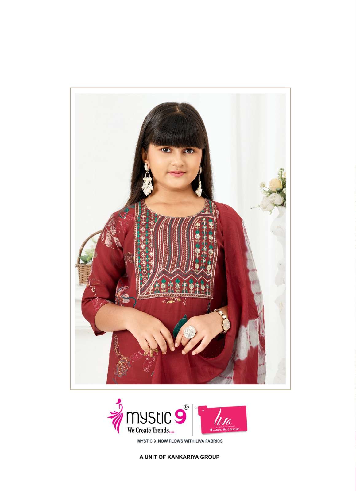 Mystic 9 Nimisha Kids Vol 1 Readymade Kids Wear 3 Piece Suit - Amrah Wholesale
