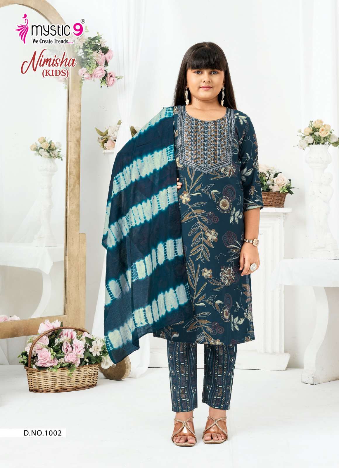 Mystic 9 Nimisha Kids Vol 1 Readymade Kids Wear 3 Piece Suit - Amrah Wholesale