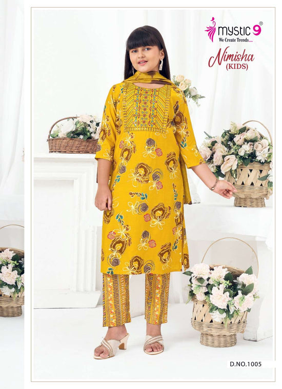 Mystic 9 Nimisha Kids Vol 1 Readymade Kids Wear 3 Piece Suit - Amrah Wholesale