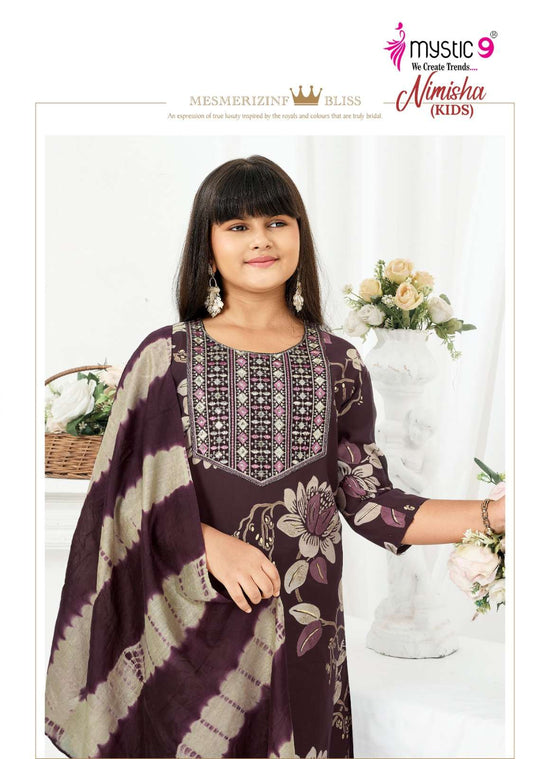 Mystic 9 Nimisha Kids Vol 1 Readymade Kids Wear 3 Piece Suit - Amrah Wholesale
