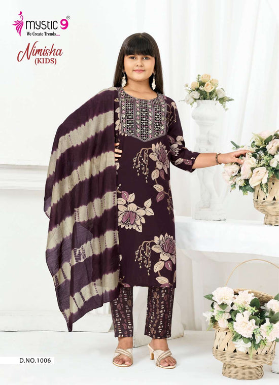 Mystic 9 Nimisha Kids Vol 1 Readymade Kids Wear 3 Piece Suit - Amrah Wholesale