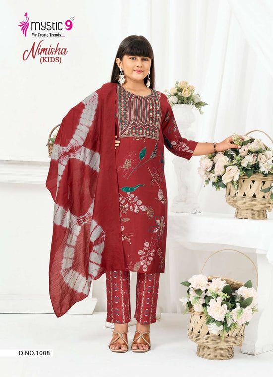 Mystic 9 Nimisha Kids Vol 1 Readymade Kids Wear 3 Piece Suit - Amrah Wholesale