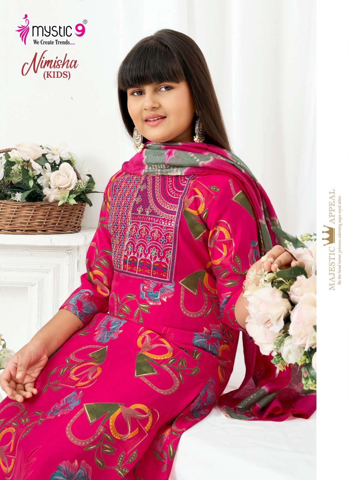 Mystic 9 Nimisha Kids Vol 1 Readymade Kids Wear 3 Piece Suit - Amrah Wholesale