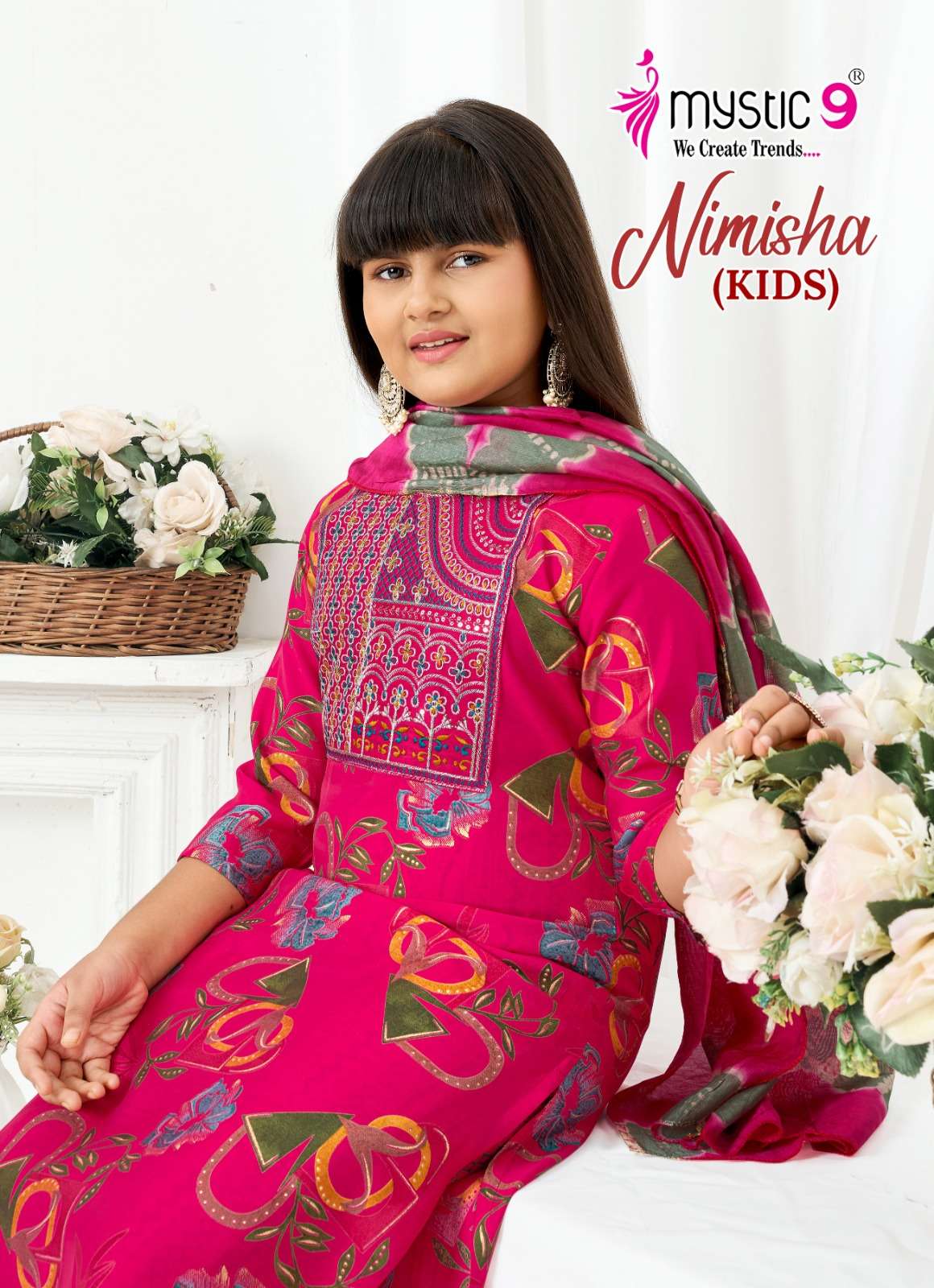 Mystic 9 Nimisha Kids Vol 1 Readymade Kids Wear 3 Piece Suit - Amrah Wholesale
