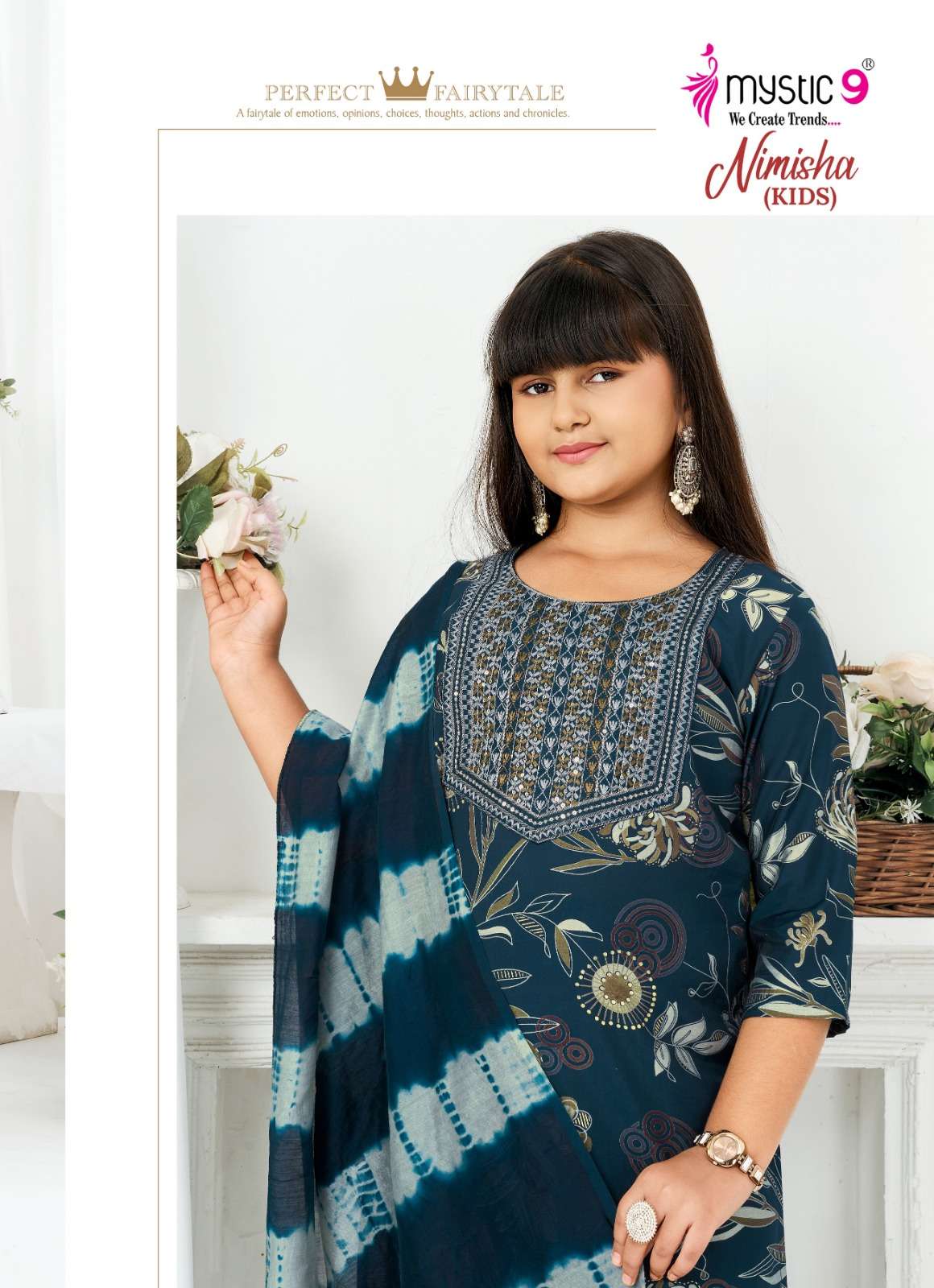 Mystic 9 Nimisha Kids Vol 1 Readymade Kids Wear 3 Piece Suit - Amrah Wholesale