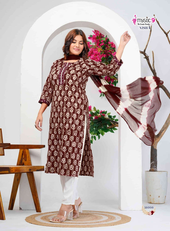 Mystic 9 Nisha Vol 16 Cotton Kurti Set - Amrah Wholesale