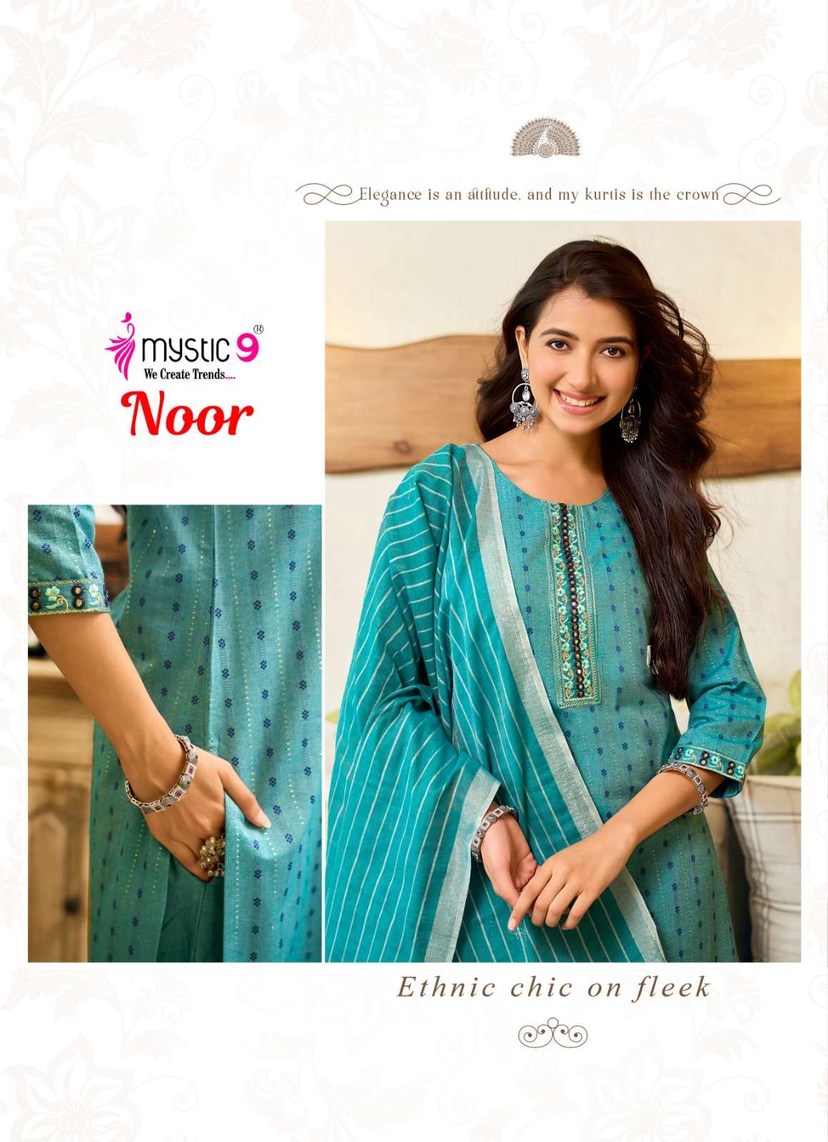 Mystic 9 Noor Vol 1 Handloom Cotton Salwar Suit Set - Amrah Wholesale