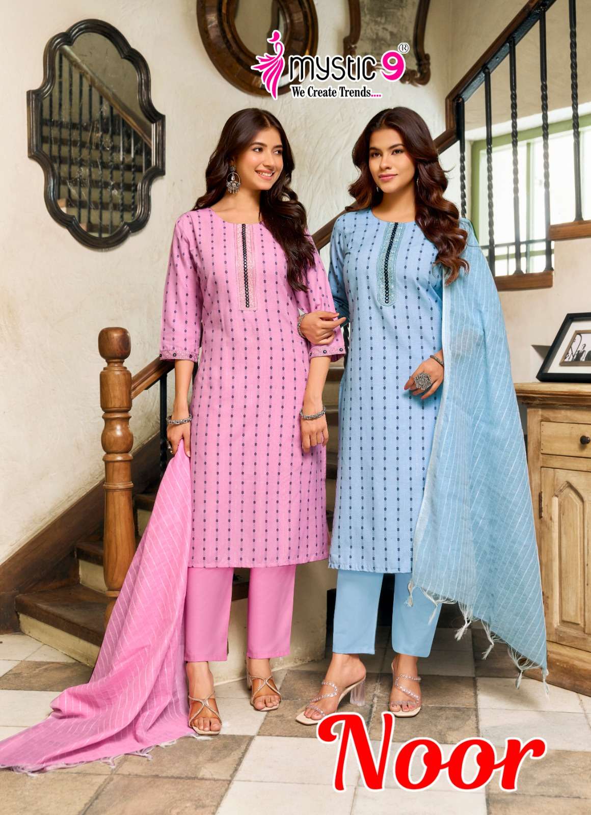 Mystic 9 Noor Vol 1 Handloom Cotton Salwar Suit Set - Amrah Wholesale