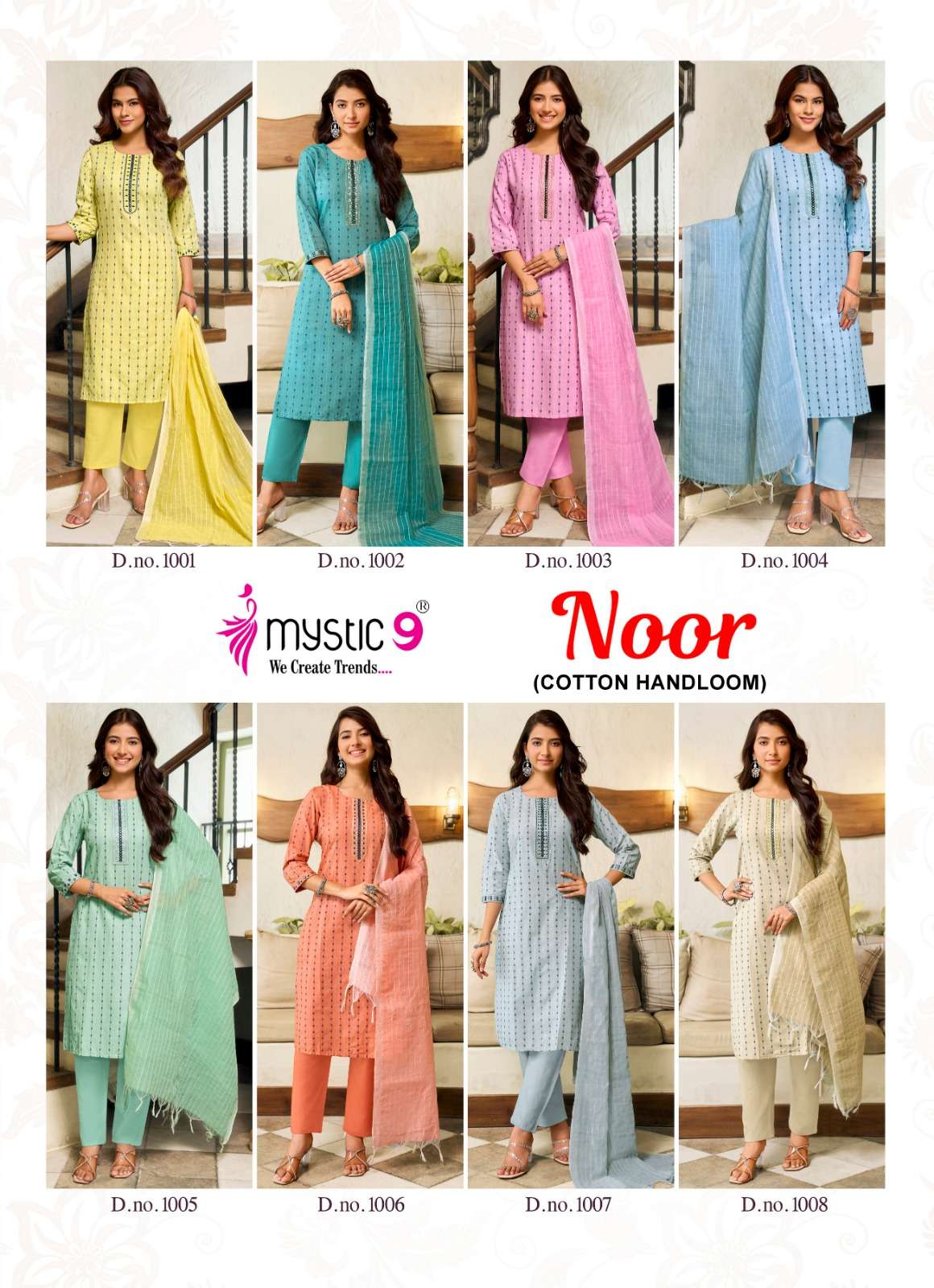 Mystic 9 Noor Vol 1 Handloom Cotton Salwar Suit Set - Amrah Wholesale