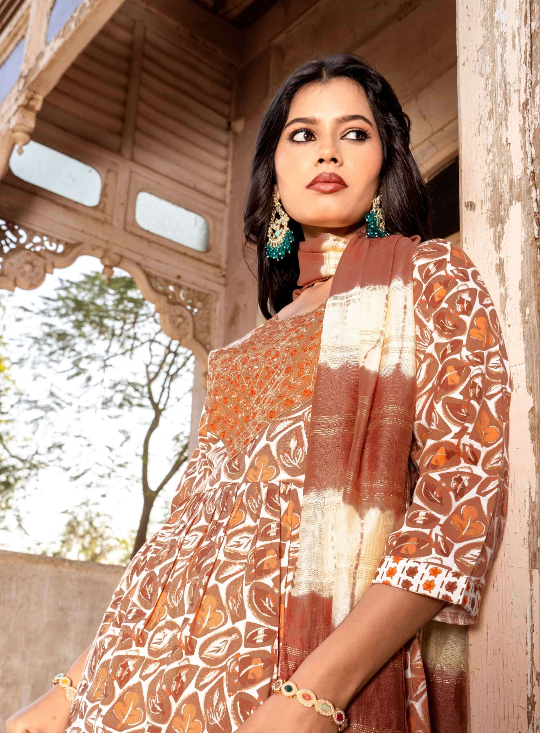 Mystic 9 Pushpa Vol 13 Rayon Capsule Foil Print Kurti Pant Dupatta Set Collection
