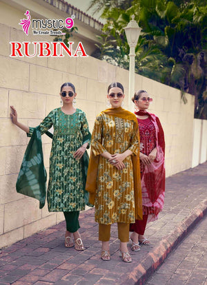 Mystic 9 Rubina Vol 12 Rayon Salwar Suit Set Wholesale