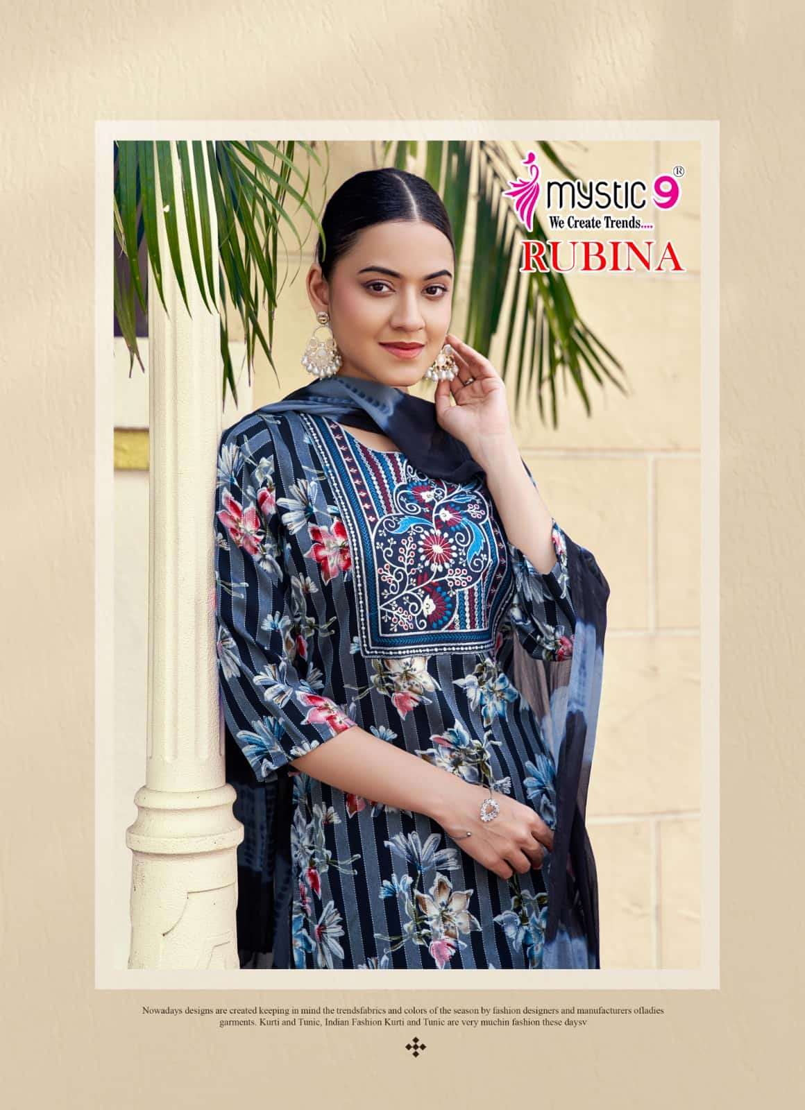 Mystic 9 Rubina Vol 12 Rayon Salwar Suit Set Wholesale