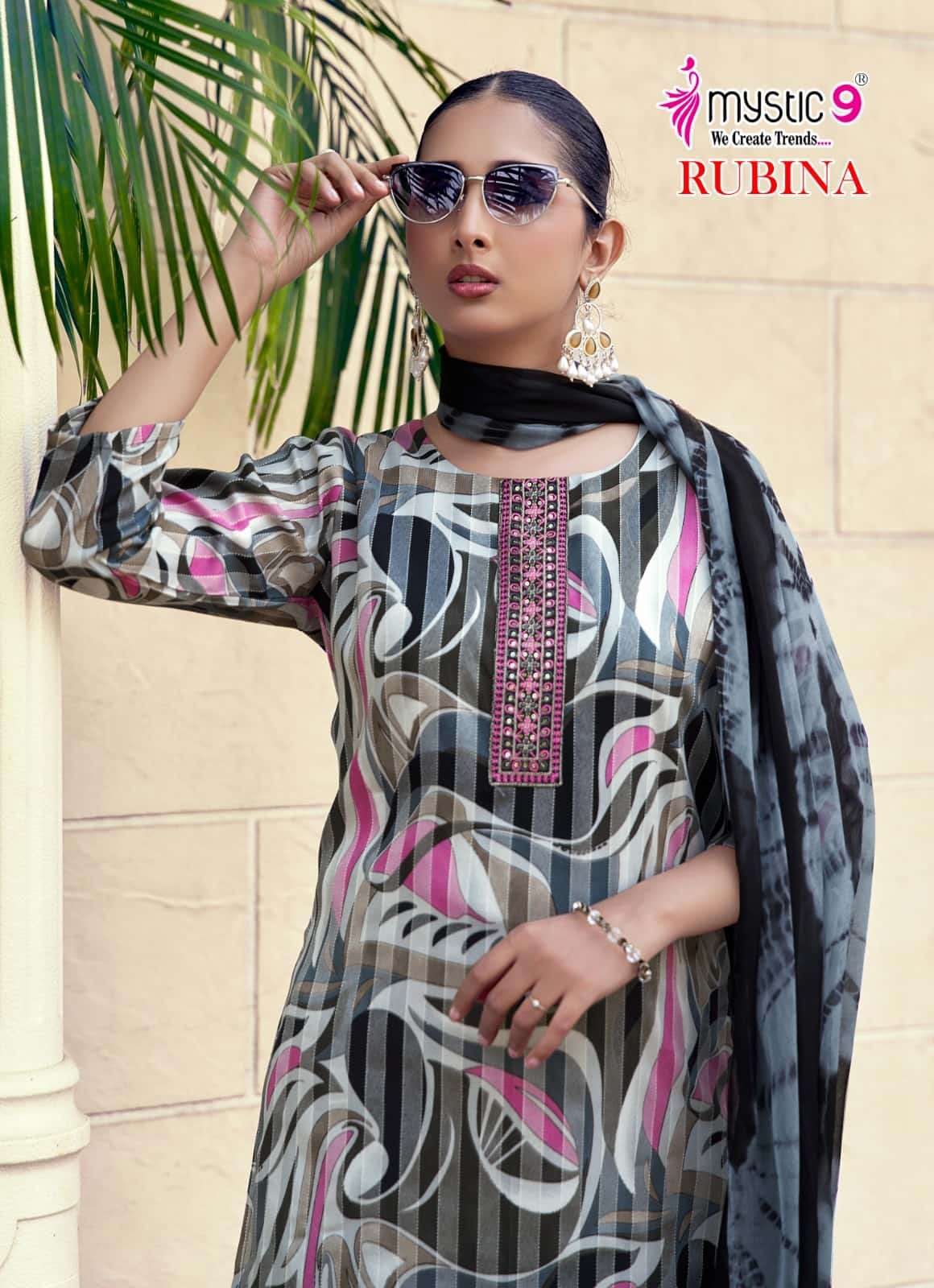 Mystic 9 Rubina Vol 12 Rayon Salwar Suit Set Wholesale